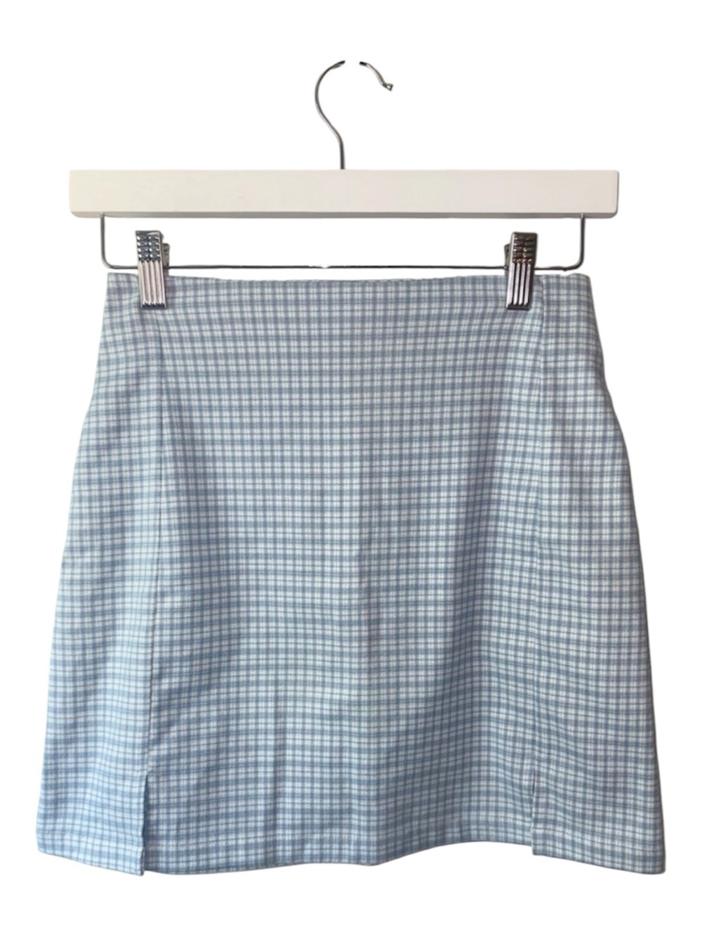 Brandy Melville Blue Gingham Plaid Mini Skirt One Size Y2K Preppy